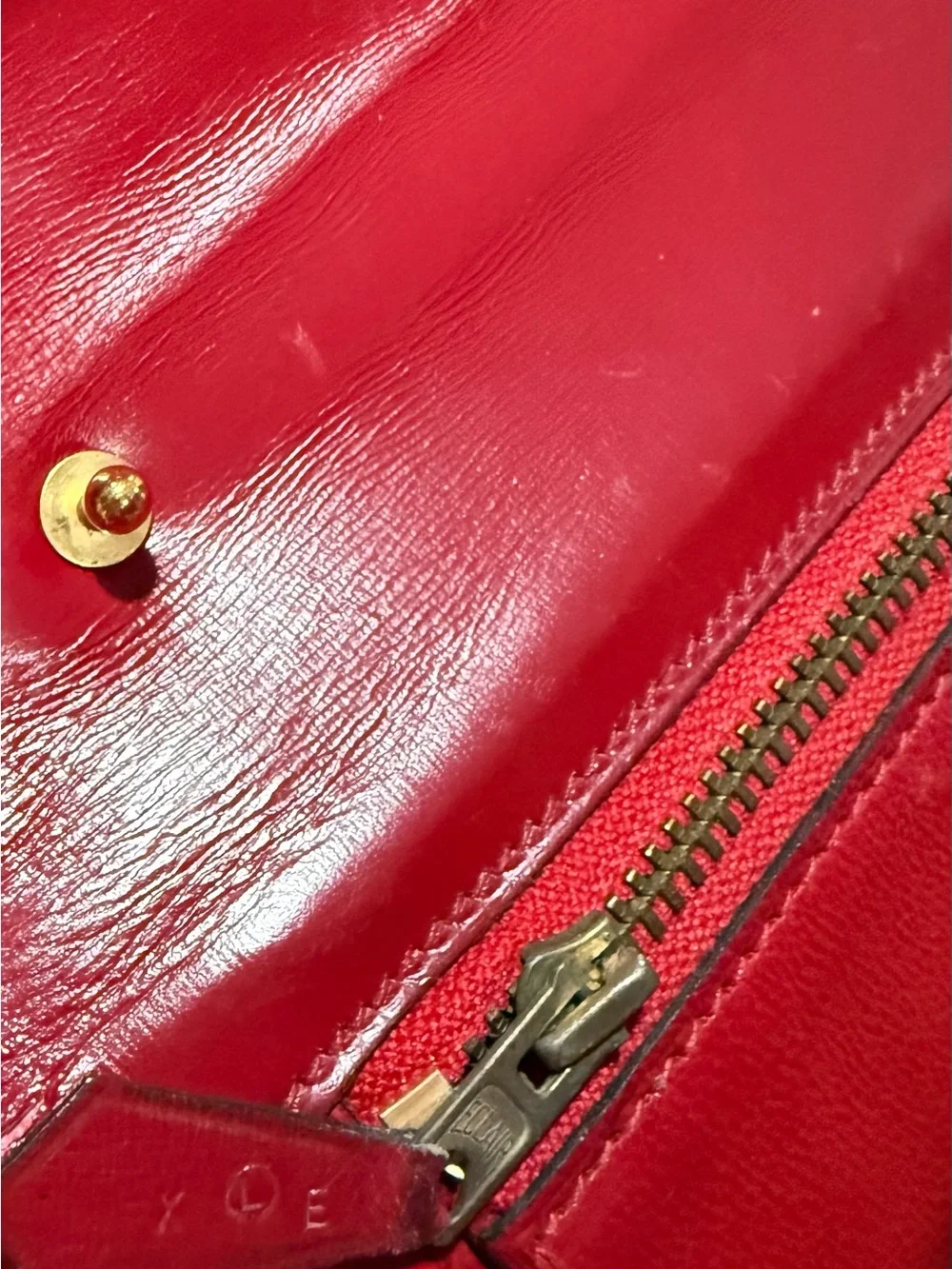 Vintage Hermès Paris Red Box Calf Leather Tassel 2-Way Clutch